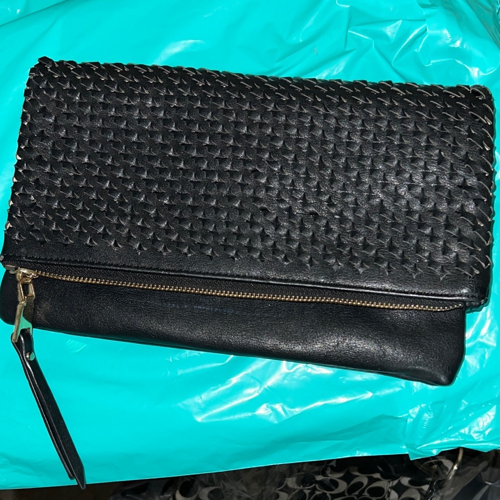 Urban Expressions Black Textured Clutch
